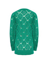 Pull maille col V à broderies transparentes - Lively Pine
