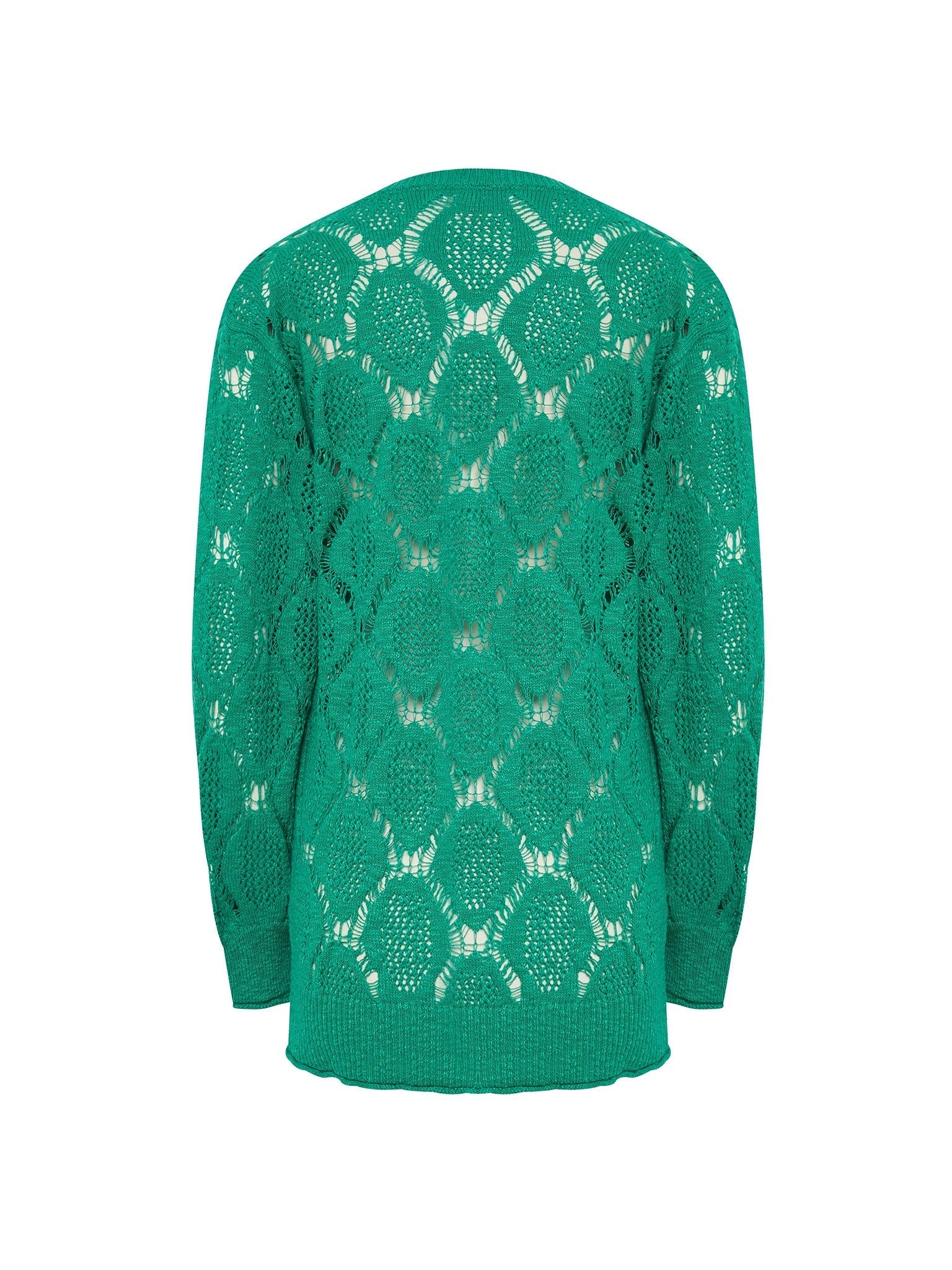 Pull maille col V à broderies transparentes - Lively Pine