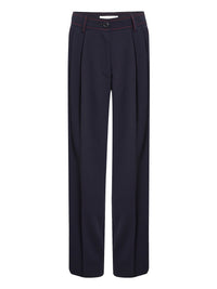 Pantalon court à larges plis surpiqures contrastées - Midnight