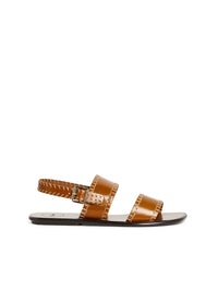 Sandales Laia plates en cuir tanné végétal - Tan
