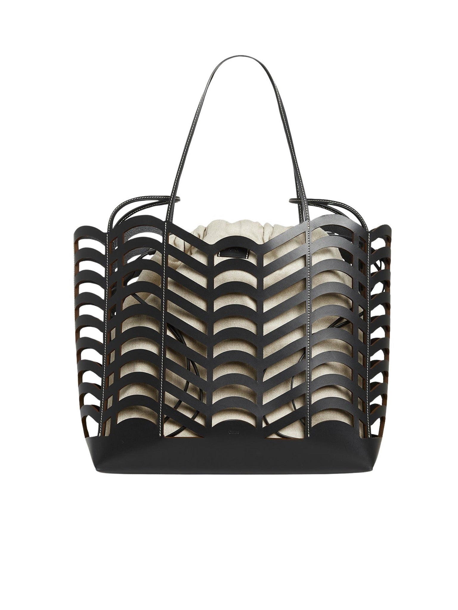 Sac cabas Kayan en cuir - Black