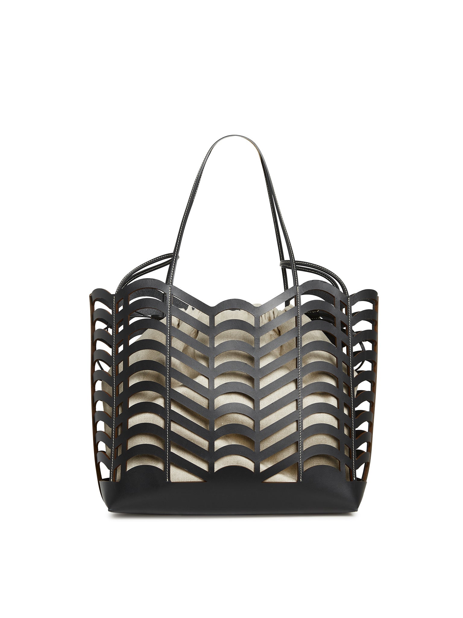 Sac cabas Kayan en cuir - Black