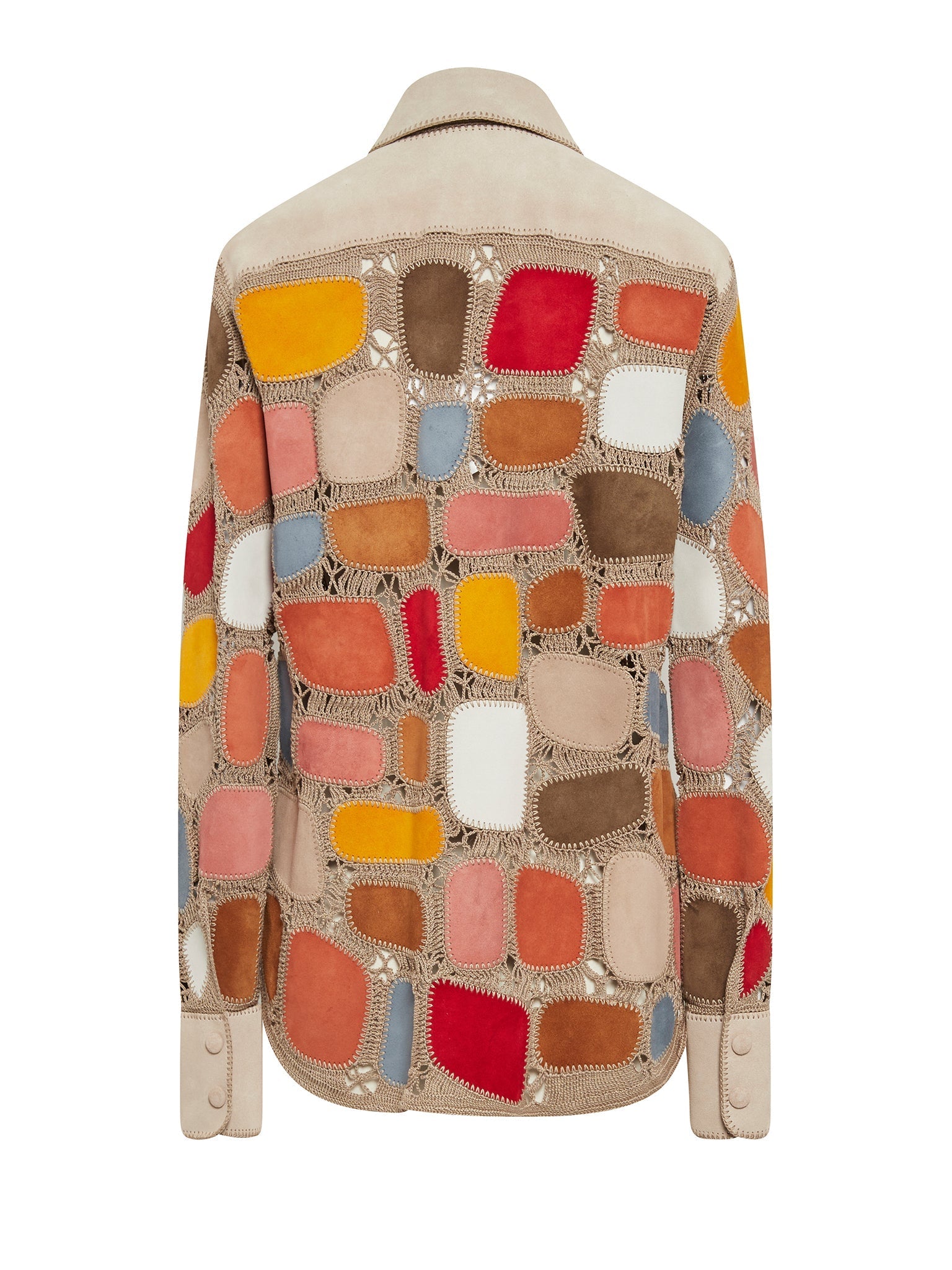 Top Crochet en nappa crosta et cuir - Multicolor