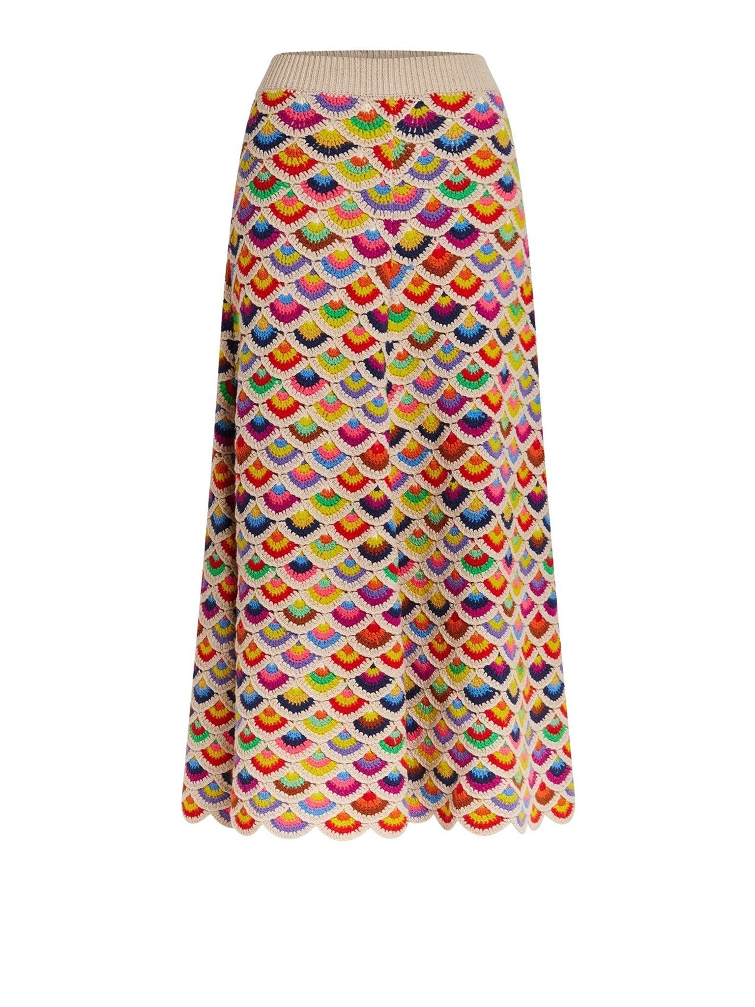 Jupe style écailles en cachemire - Multicolor