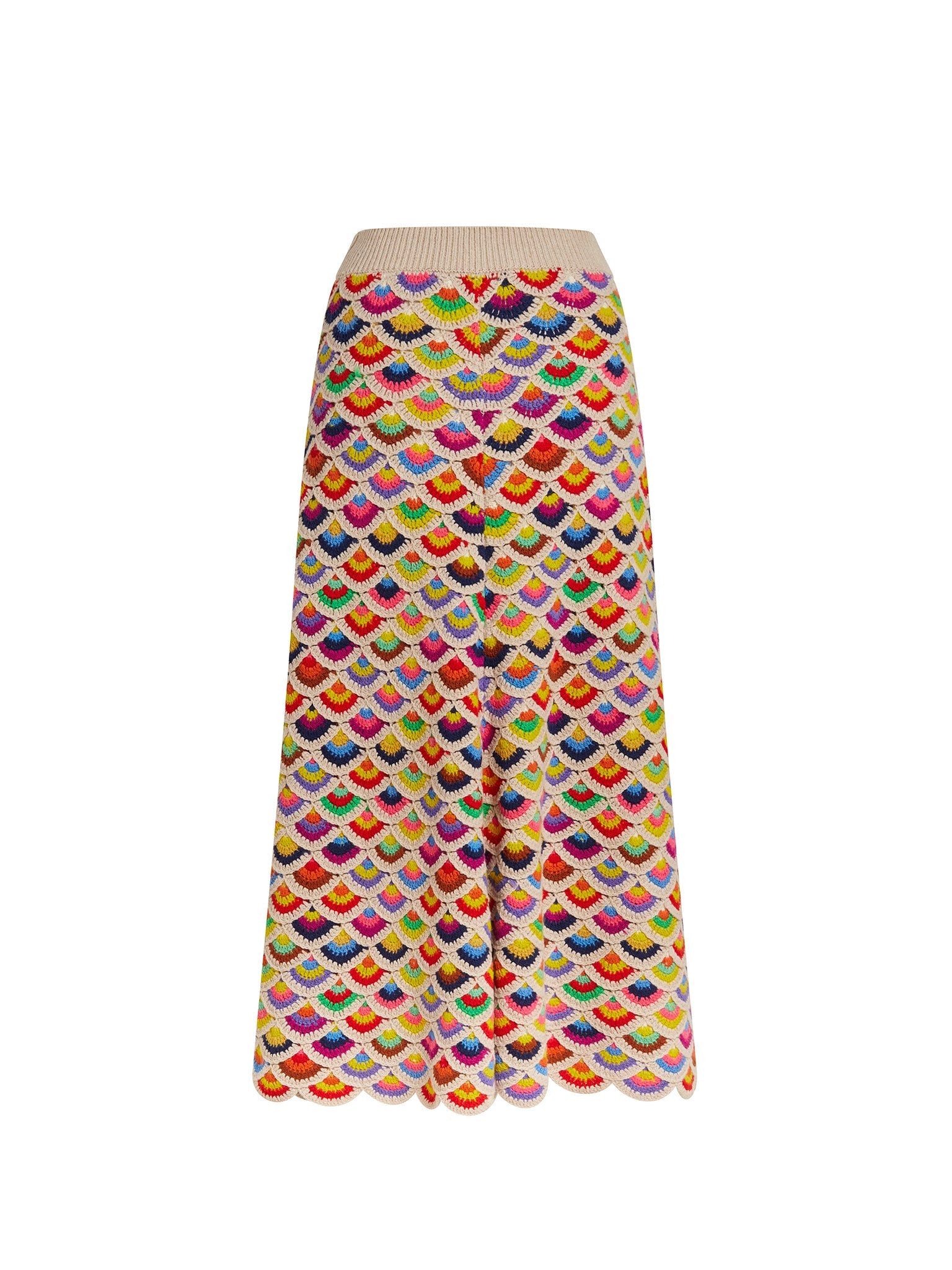 Jupe style écailles en cachemire - Multicolor