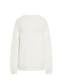 Pull en grosse maille de cachemire - Blanc Naturel