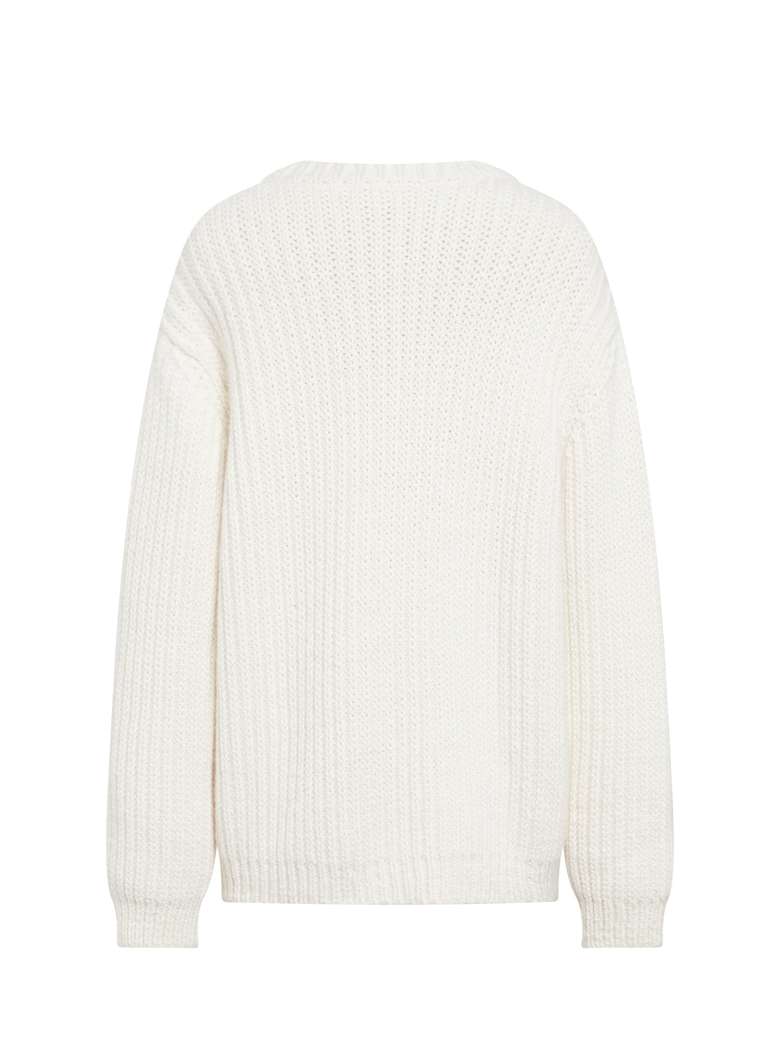 Pull en grosse maille de cachemire - Blanc Naturel