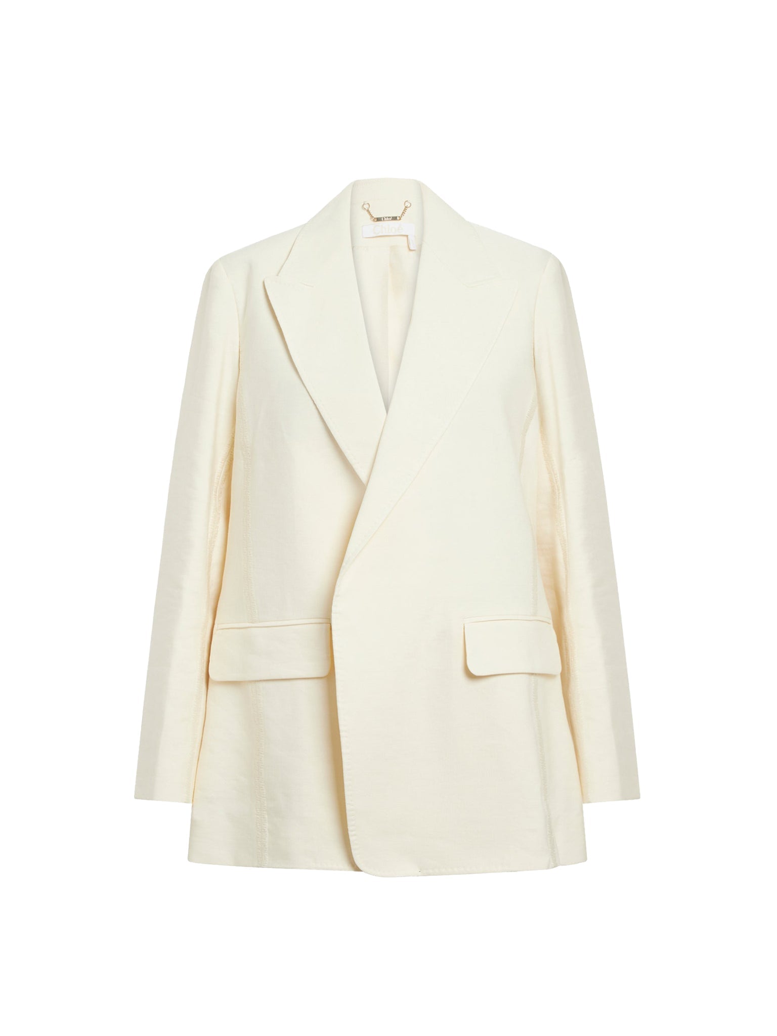 Veste croisée en lin - Seedpearl Beige