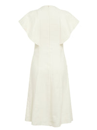 Robe courte smockée en lin - Seedpearl Beige