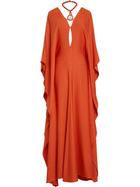 Robe caftan longue en soie - Baroque Orange