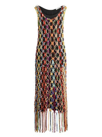 Robe à franges en soie - Multicolor