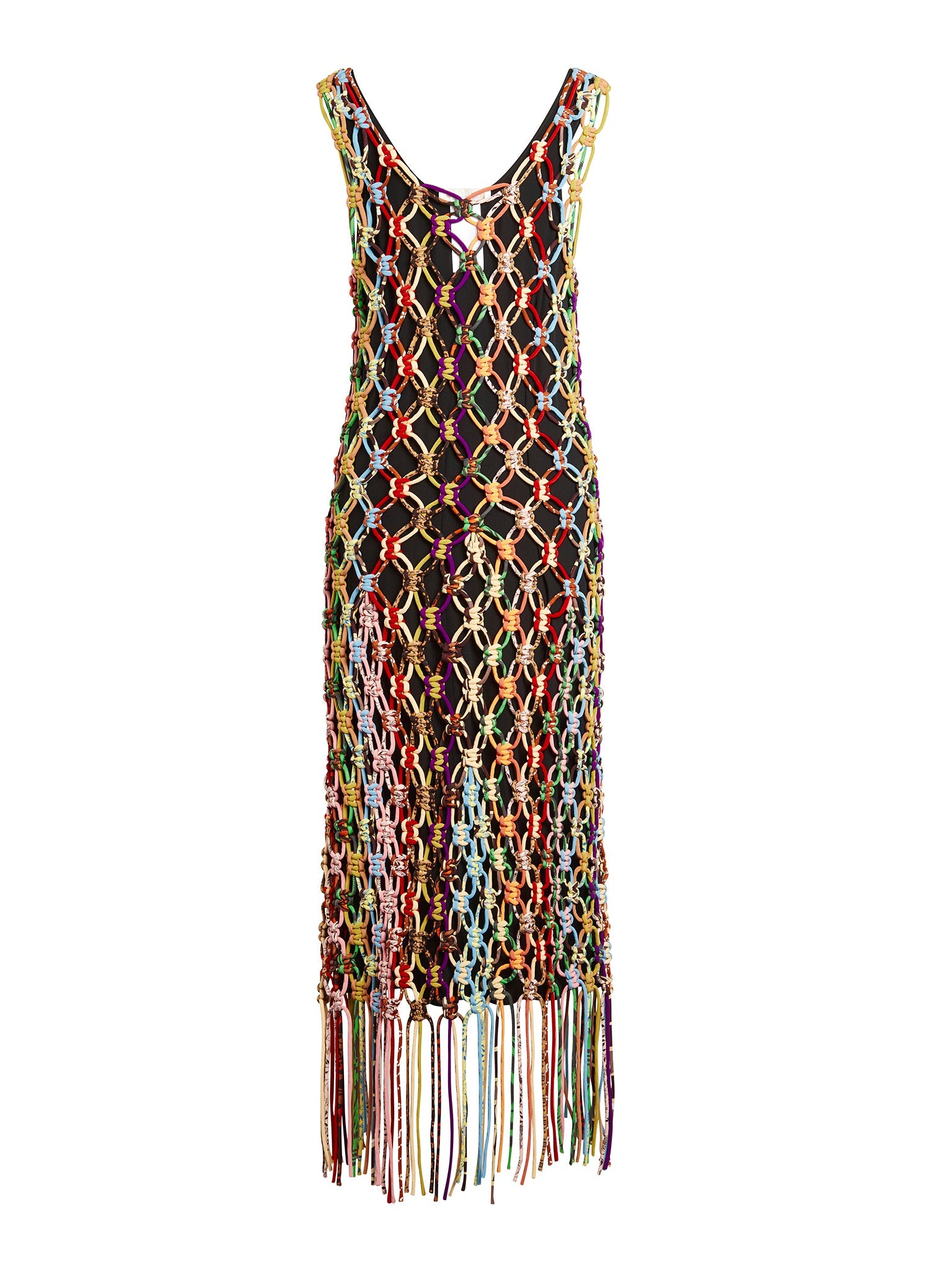 Robe à franges en soie - Multicolor