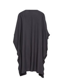 Robe caftan midi en soie - Encre Marine