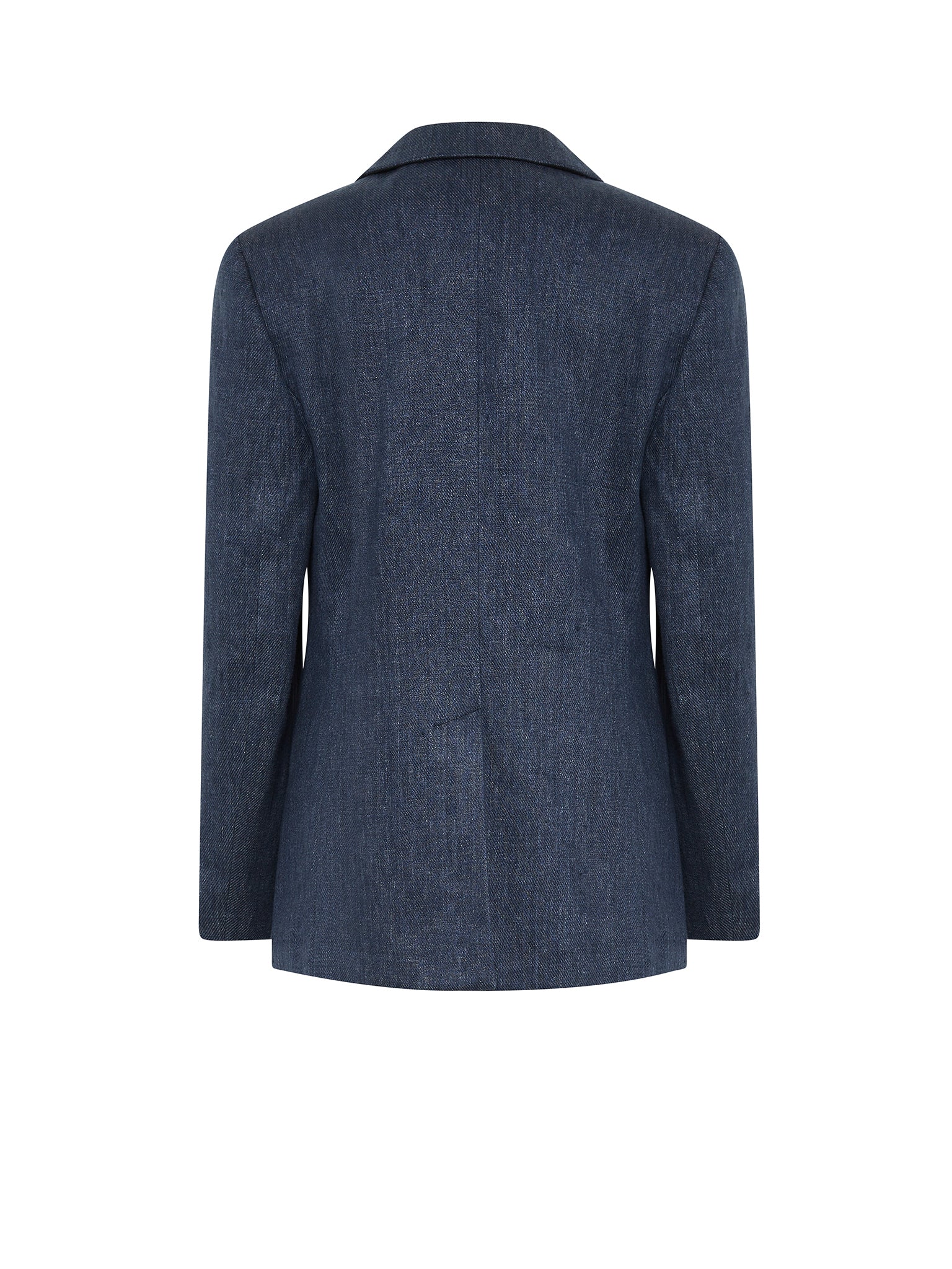 Blazer à épaulettes effet denim en lin - Deep Ocean Intense