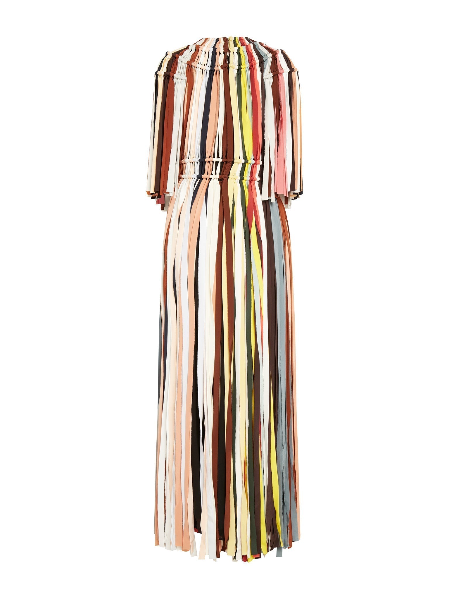 Robe longue plissée en soie - Multicolor