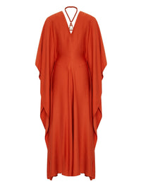 Robe caftan longue en soie - Baroque Orange