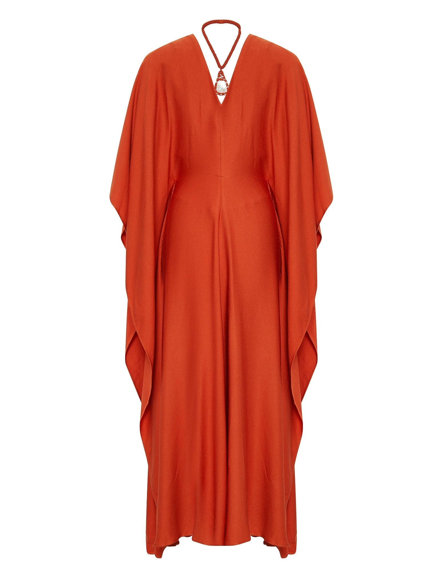 Robe caftan longue en soie - Baroque Orange