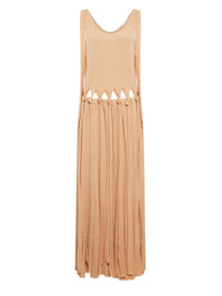 Robe longue à nœuds ajourés - Smoked Ochre