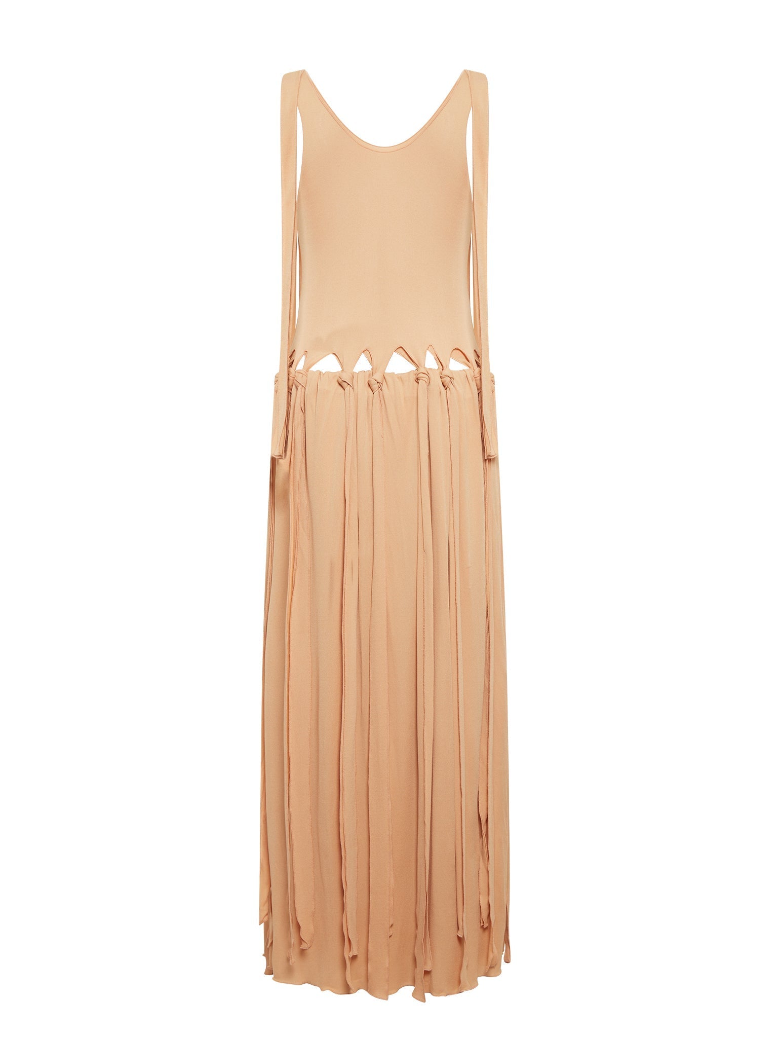Robe longue à nœuds ajourés - Smoked Ochre