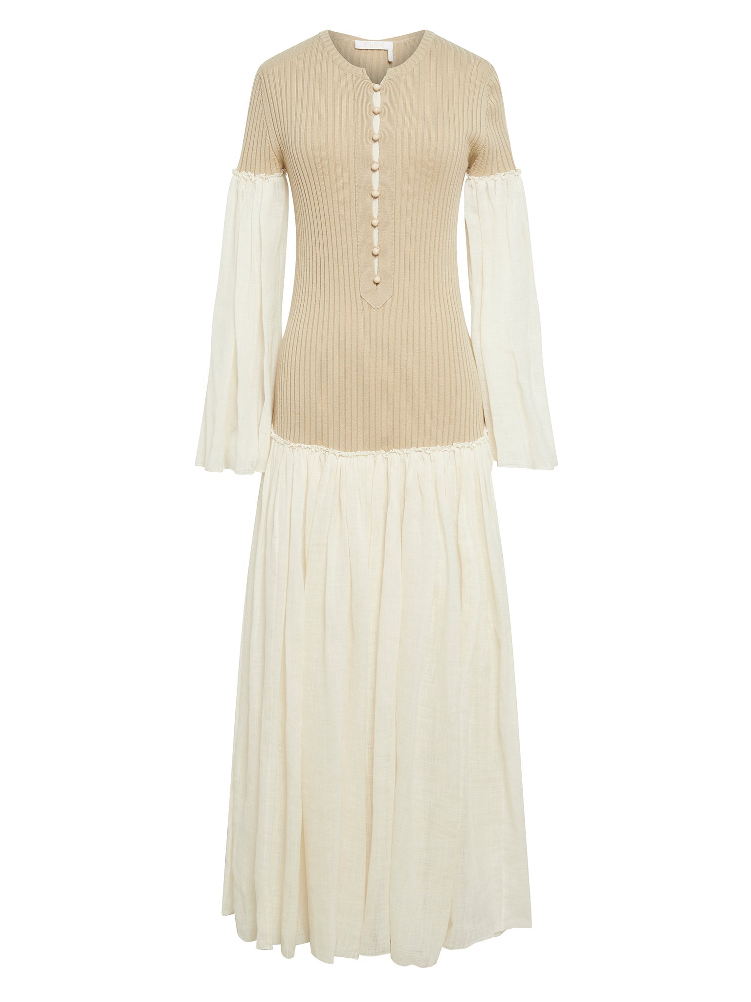 Robe en voile de soie et lin - Lait Iconique
