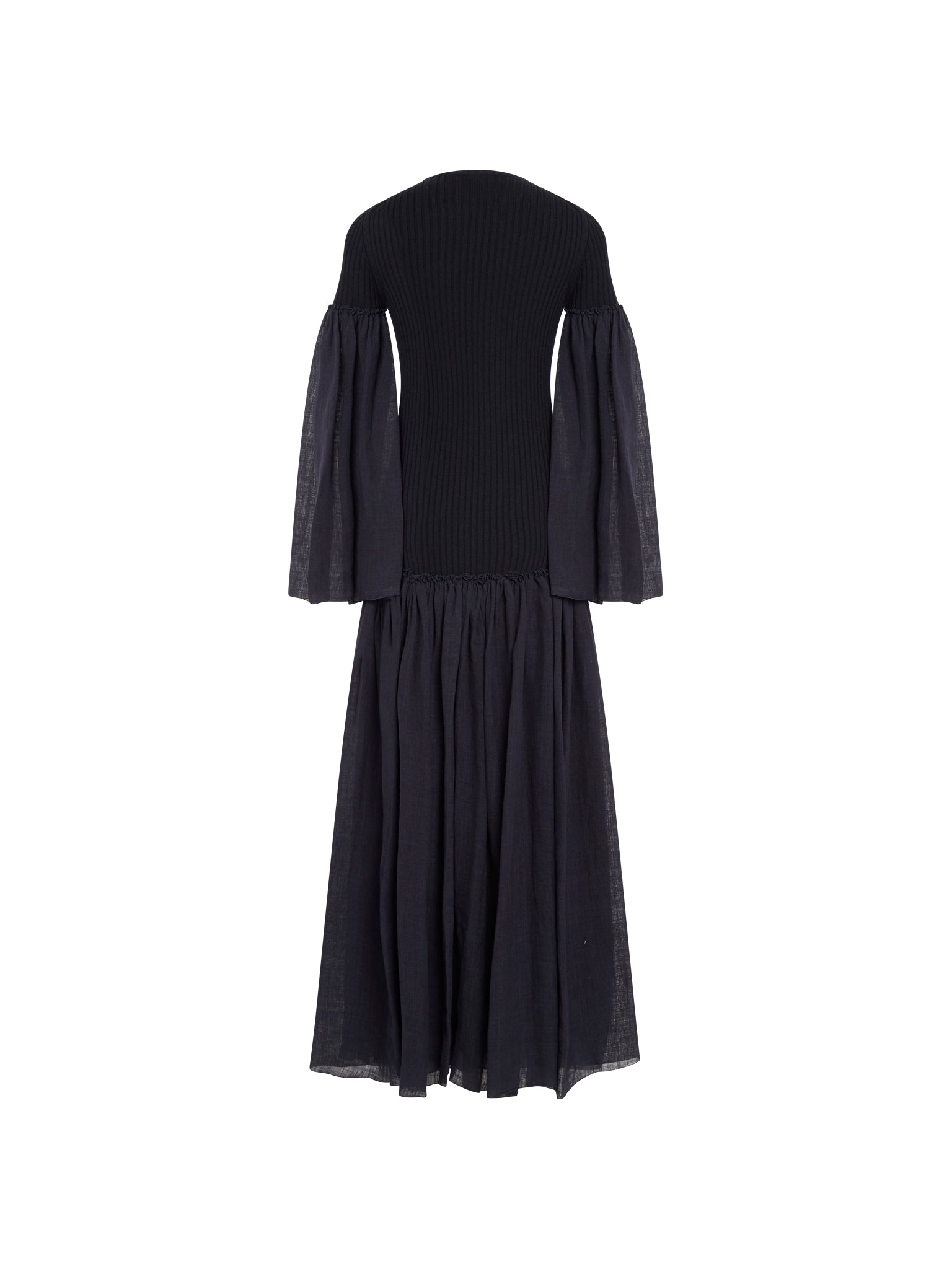 Robe longue décolleté boutonné en lin - Ink Navy