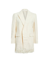 Manteau court tailleur à franges en soie - Vanilla Ice