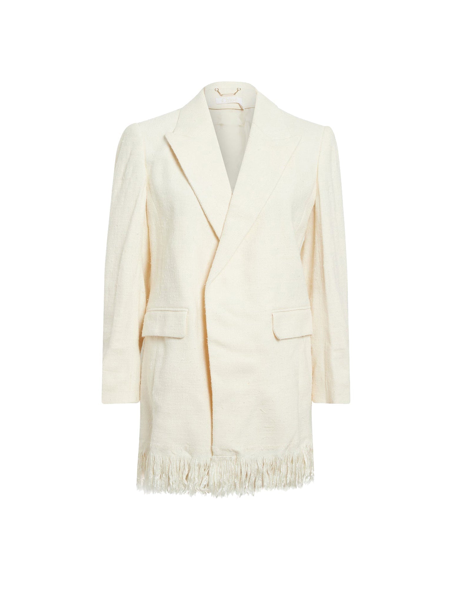 Manteau court tailleur à franges en soie - Vanilla Ice
