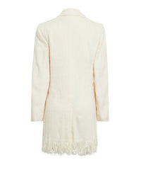 Manteau court tailleur à franges en soie - Vanilla Ice