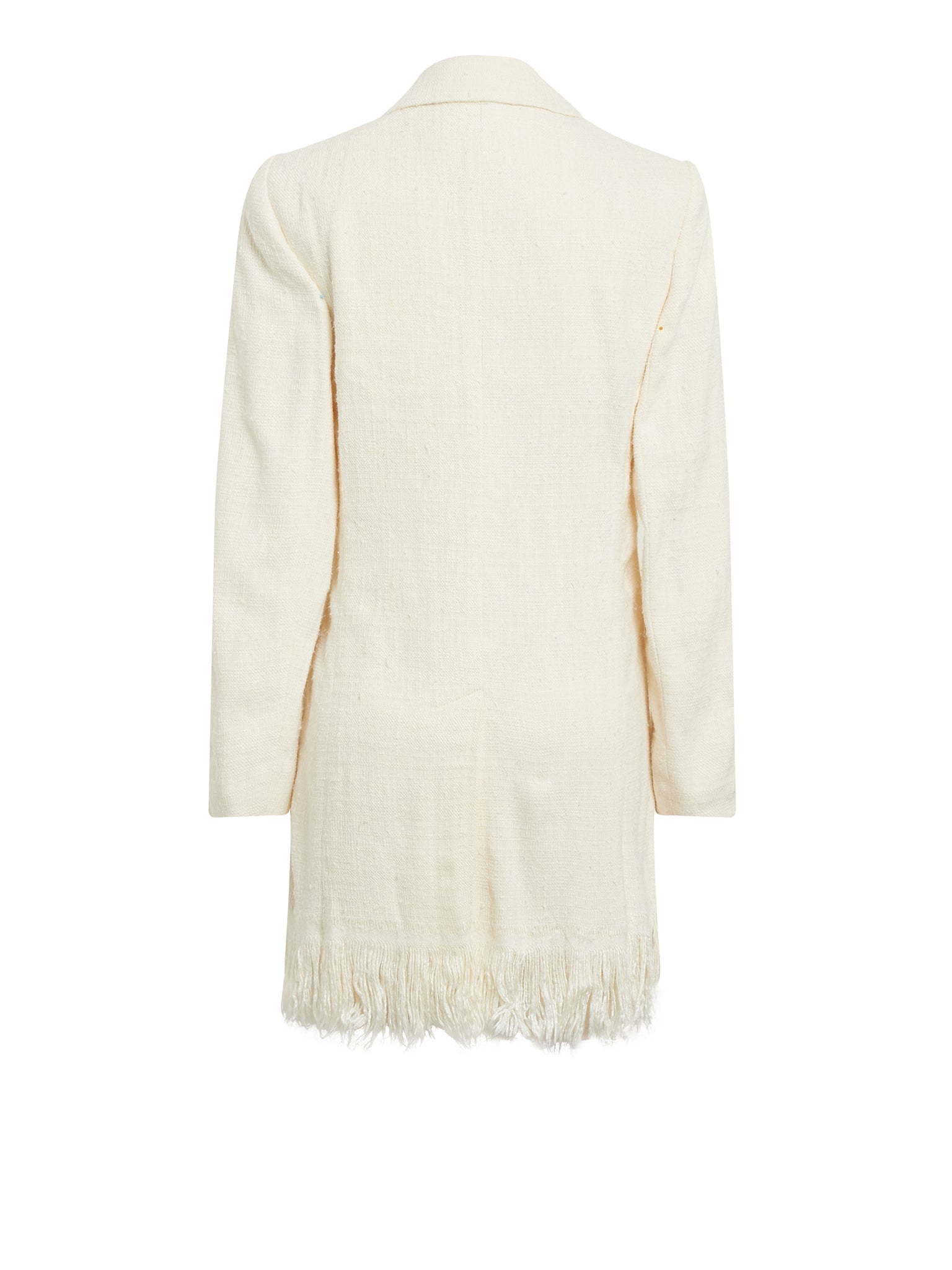 Manteau court tailleur à franges en soie - Vanilla Ice