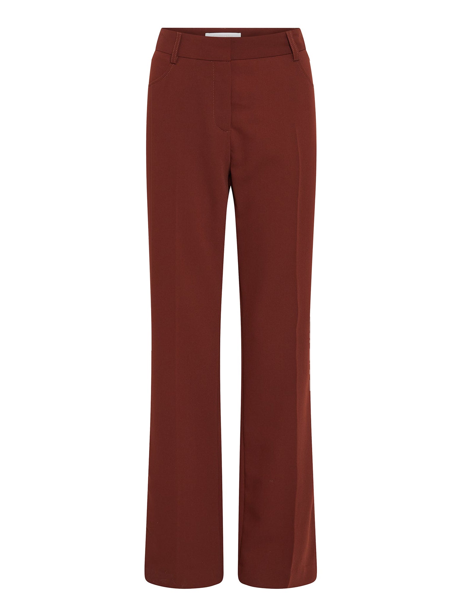 Pantalon à pince et surpiqures contrastées - Hot Tan