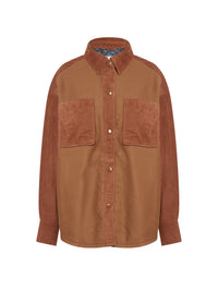 Veste chemise bi matière - Copper Brown