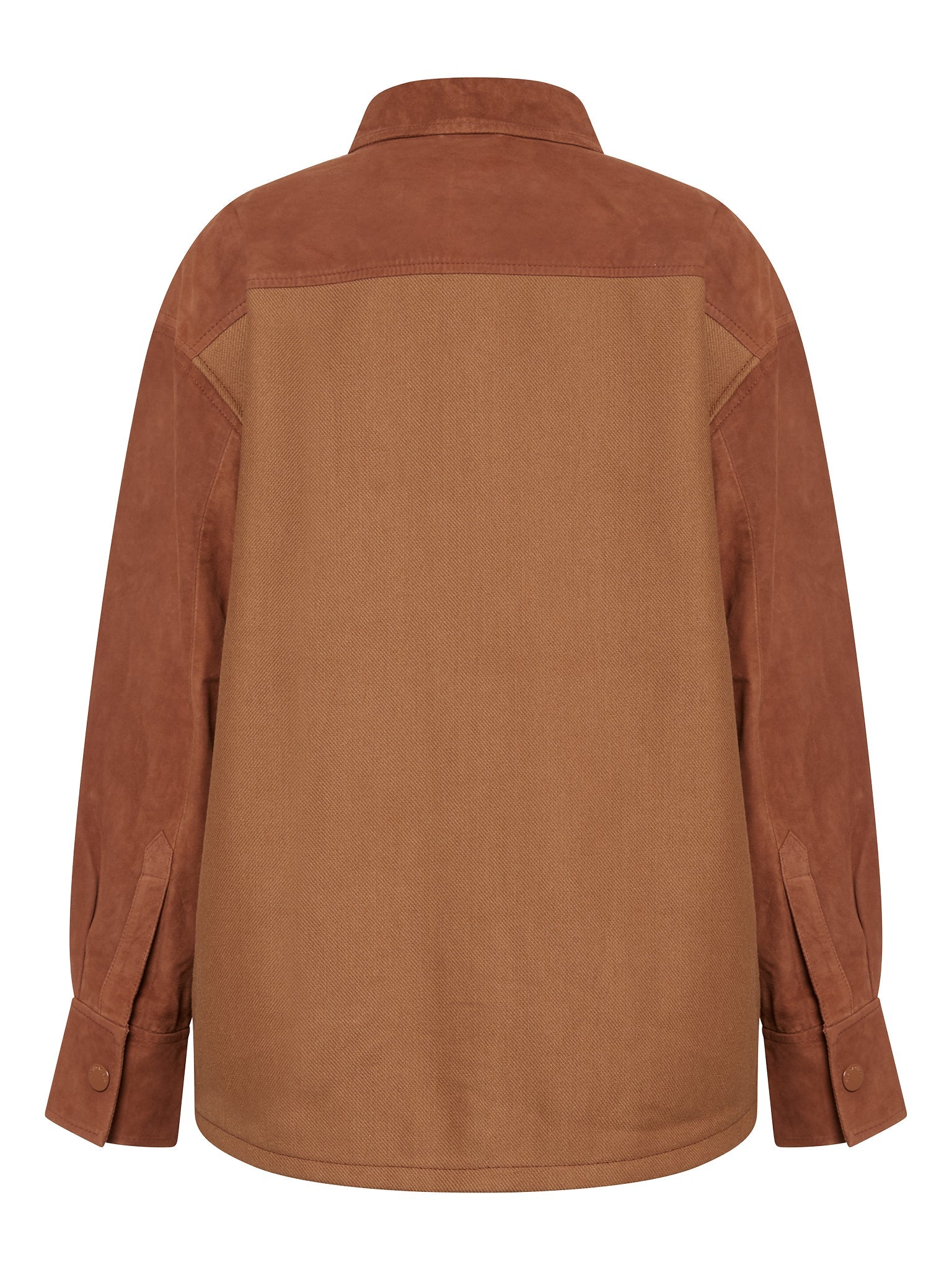 Veste chemise bi matière - Copper Brown