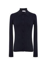 Cardigan ajusté en laine - Navy