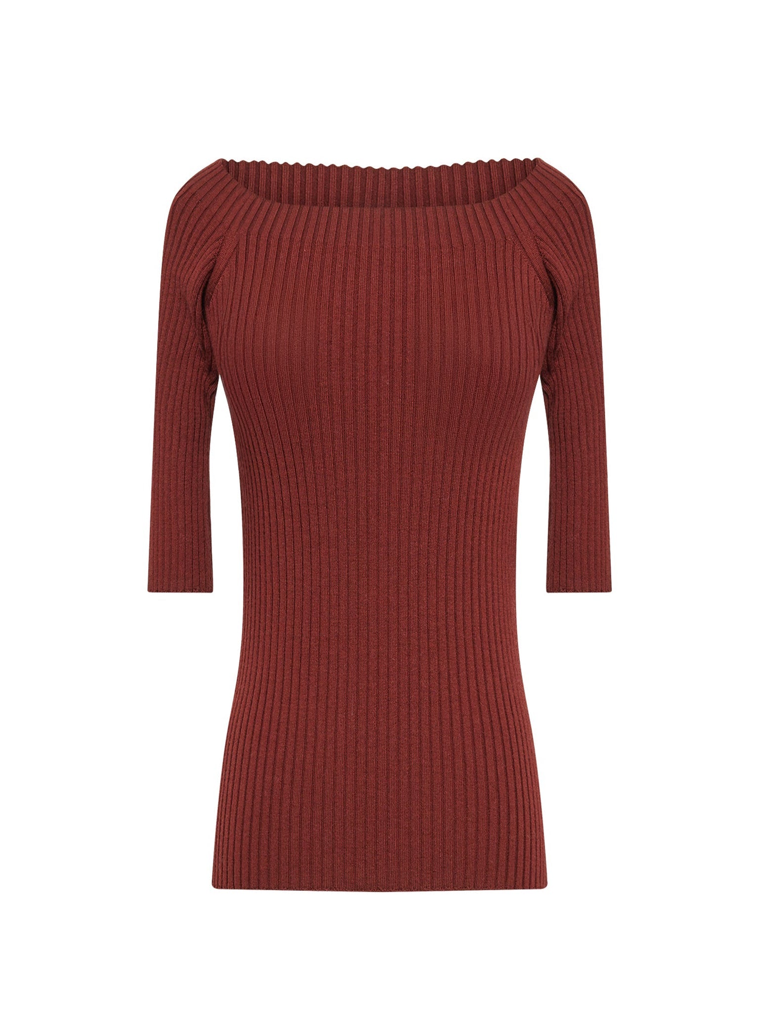 Pull en tricot côtelé de cachemire mérinos - Aube Rouge
