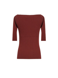 Pull en tricot côtelé de cachemire mérinos - Aube Rouge