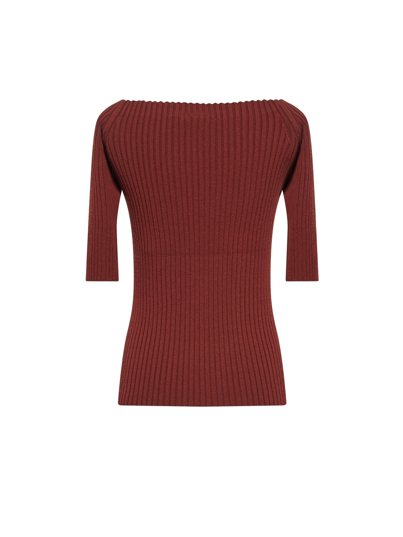Pull en tricot côtelé de cachemire mérinos - Aube Rouge