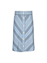 Jupe boutonnée à rayures - Multicolor Blue