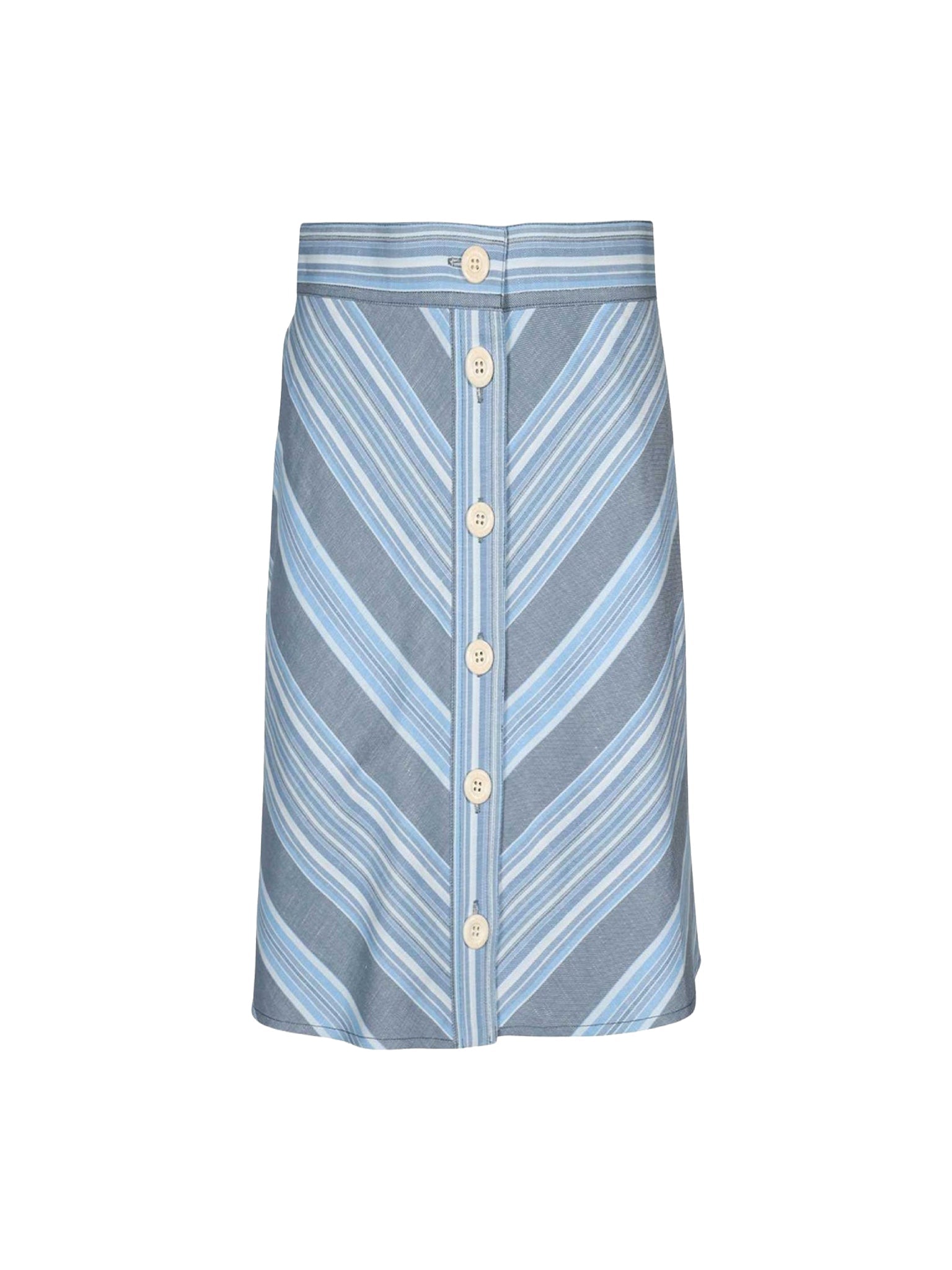 Jupe boutonnée à rayures - Multicolor Blue