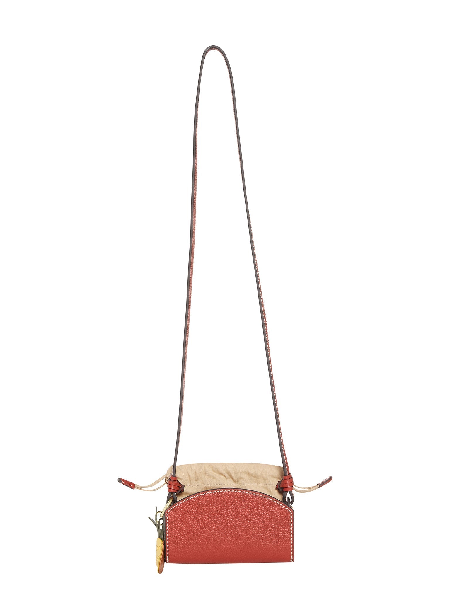 Petit sac pochette Cecilya à bandoulière en cuir - Burnt Henna