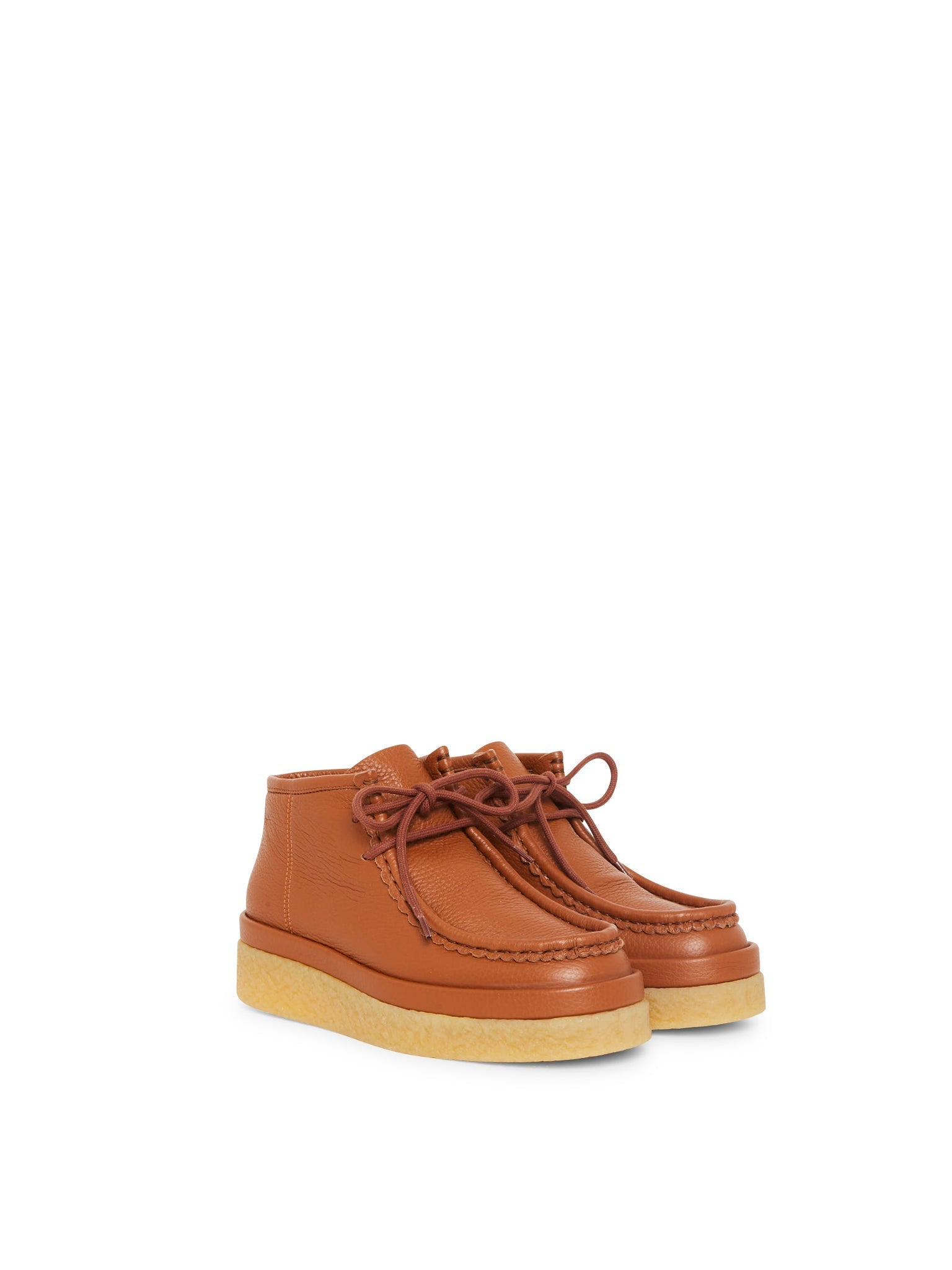 Boots à laçets Jamie en cuir - Caramelo