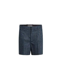 Short en tweed de laine moucheté clair - Dusky Blue
