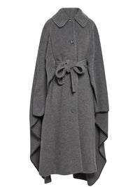 Manteau en soie et cachemire recyclé - Noir Nacré