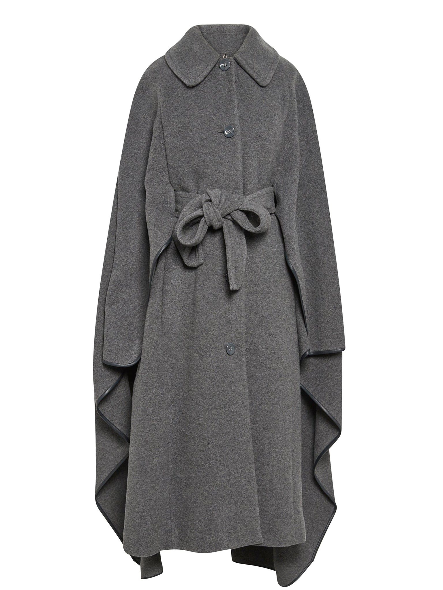 Manteau en soie et cachemire recyclé - Noir Nacré
