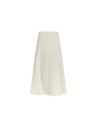 Jupe surpiquée en laine - Seedpearl Beige