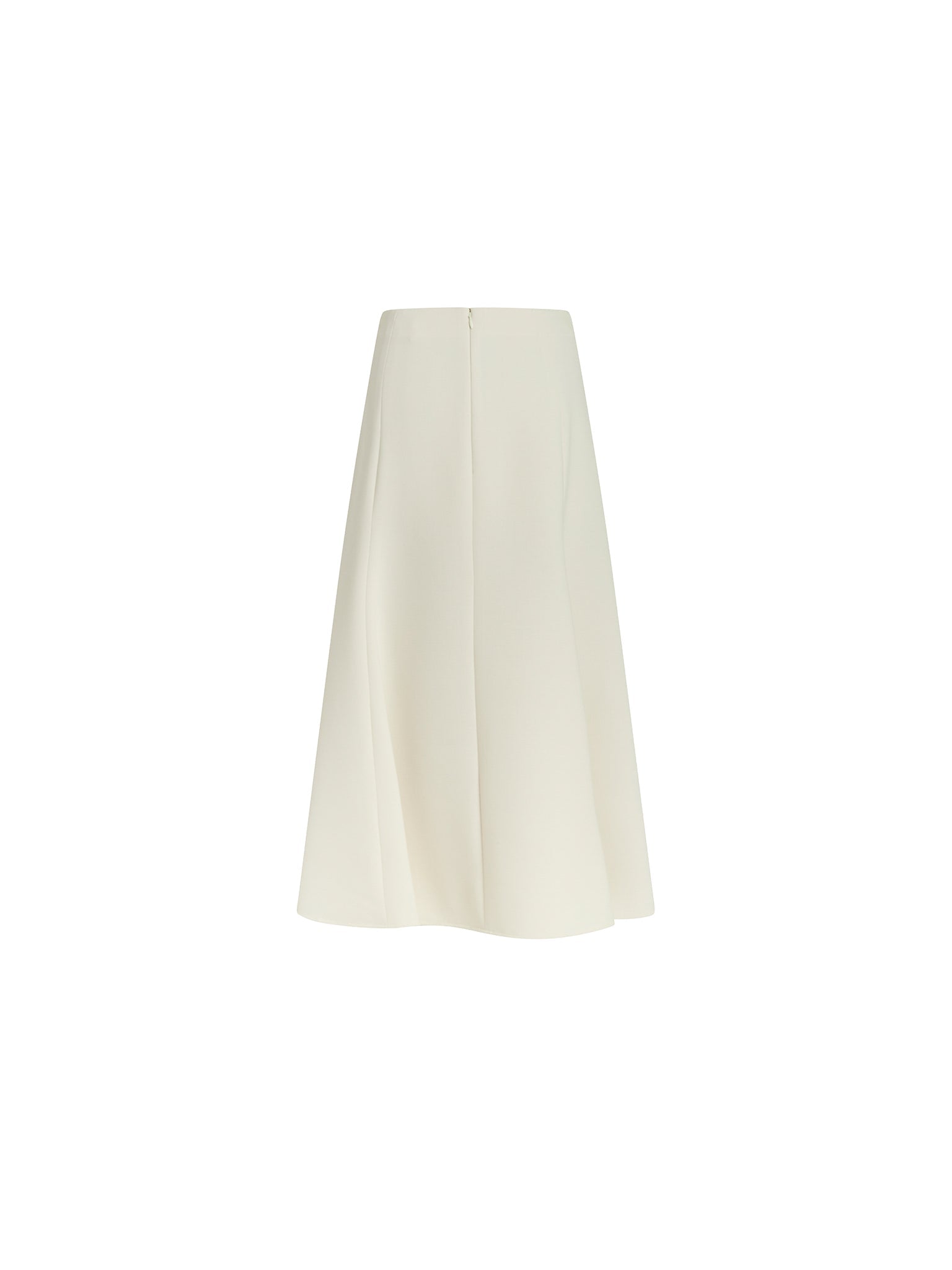 Jupe surpiquée en laine - Seedpearl Beige