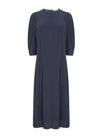 Robe en crêpe biologique et soie - Outremer