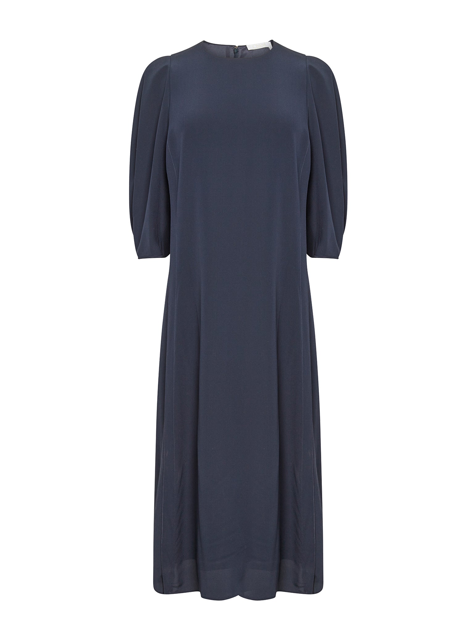 Robe en crêpe biologique et soie - Outremer