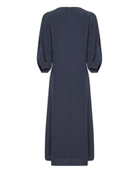 Robe en crêpe biologique et soie - Outremer