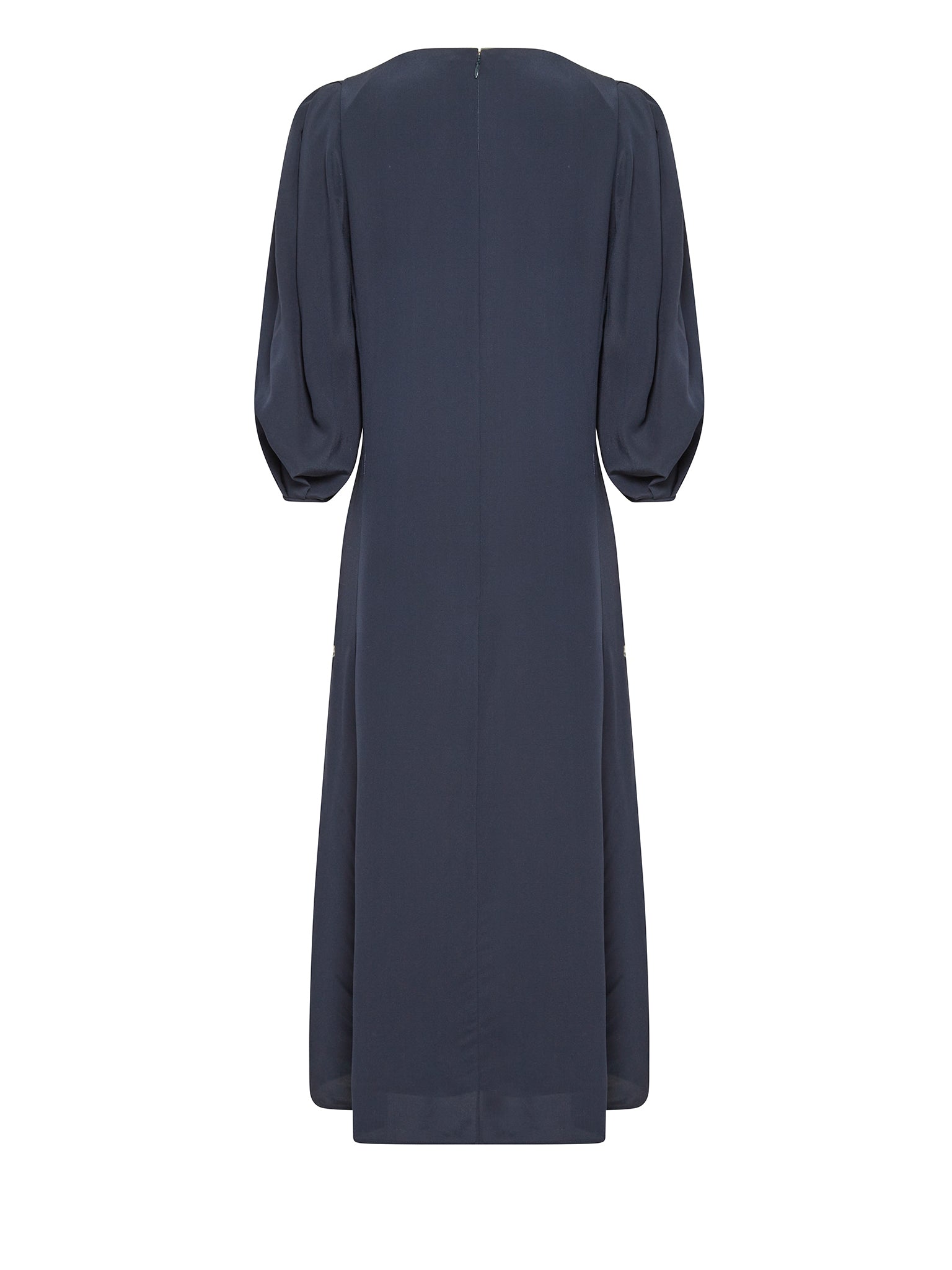 Robe en crêpe biologique et soie - Outremer
