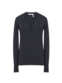 Cardigan slowool en laine - Marine